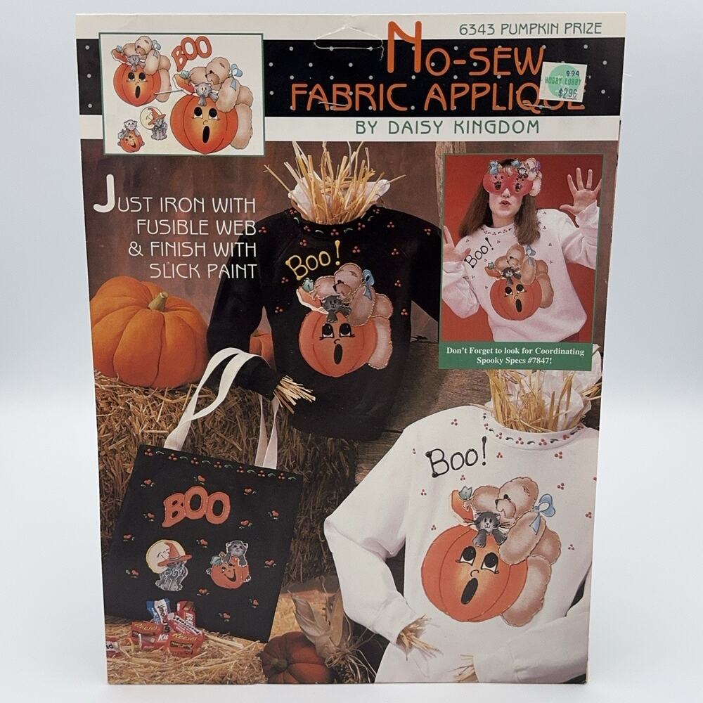 Daisy Kingdom No-Sew Applique Halloween 6343 Pumpkin Prize Vintage USA Made
